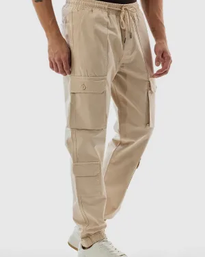 Light Beige Regular Fit Cotton Cargo Pant