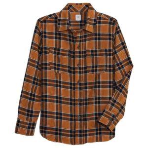 Mustard And Brown Checks Shirt