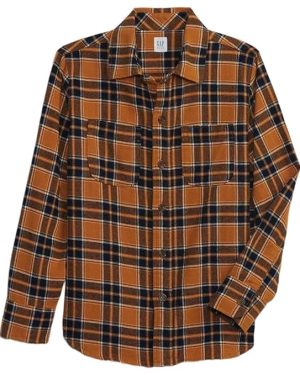 Mustard And Brown Checks Shirt