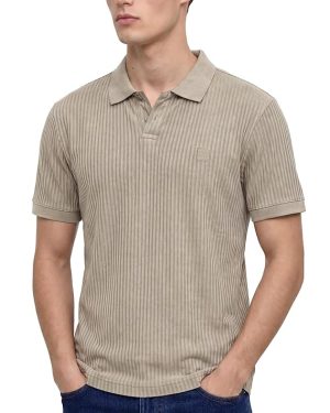 Olive And Navy Knitted Stripe T-Shirt
