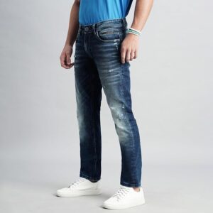 Dk Blue 5 Pocket Mid-Rise Slim Fit Jeans