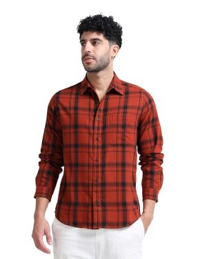 Orange Rust Cotton Oxford Shirt
