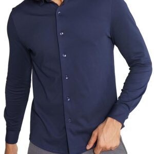 Quads Line Navy Shirts – Modern Minimal & Smart Casual Style