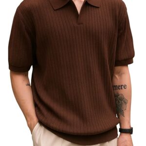 Olive And White Stripe Polo T-Shirt