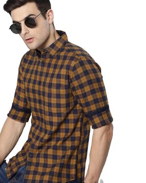 Mustard Abstract Print Flowy Shirt