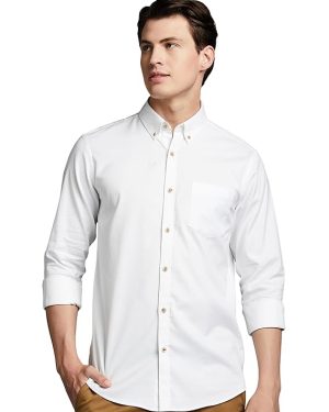Off White Knitted Embroidery Shirt