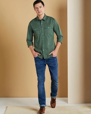 Olive Ombre Checks Shirt