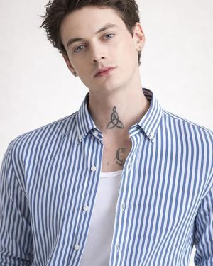 Navy Structure Check Shirt