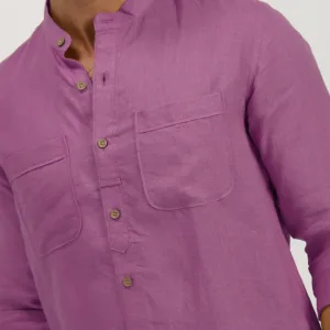 Lavender Double Pocket Linen Shirt