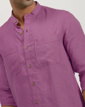 Lavender Double Pocket Linen Shirt