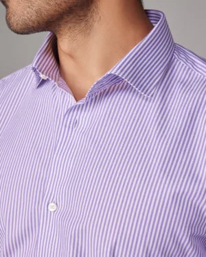 Lavender Cotton Stripe Shirt