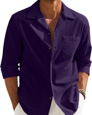 Grid Block Purple Checks Shirts – Bold & Modern Casual Style