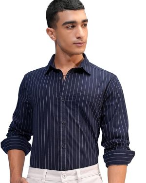 Navy And Grey Stripe Shirt