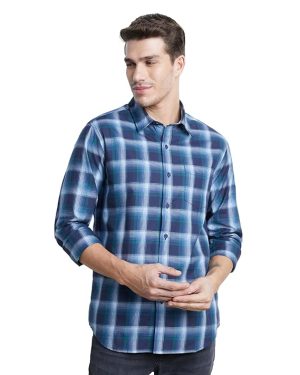 Navy Structure Checks Shirt