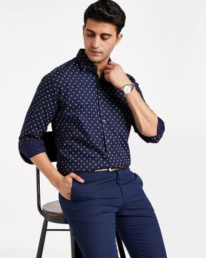 Octet Elbow Patch Slim Fit Shirts for Men