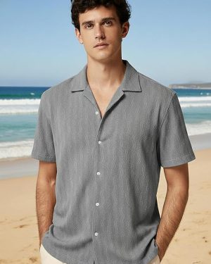 Olive Green Vertical Stripes Oversize Drop Shoulder Shirt