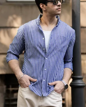 Dark Blue Lightweight Stripe Shirt