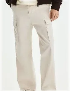 Cream Regular Fit Pocket Cargo Pant