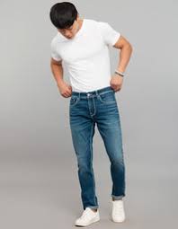Medium Blue 5 Pocket Low-Rise Tapered Ankle Length Stretch Jeans