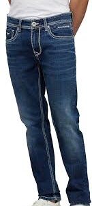 Med Blue 5 Pocket Mid-Rise Slim Straight Fit Jeans