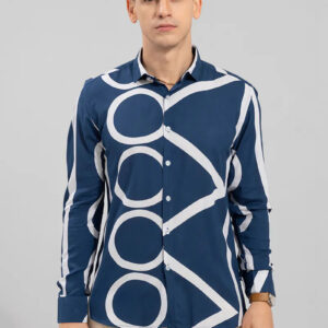 Abstract Circle Blue Shirts – Bold Artistic Casual Style