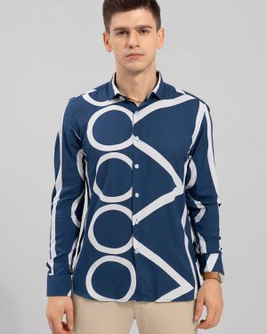 Abstract Circle Blue Shirts – Bold Artistic Casual Style
