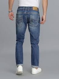 Med Blue 5 Pocket Low-Rise Ankle Length Jeans