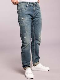 Med Blue 5 Pocket Low-Rise Ankle Length Jeans