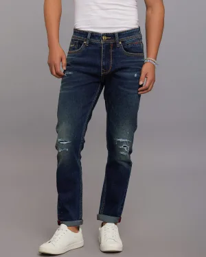 Dk Blue 5 Pocket Low-Rise Ankle Length Jeans