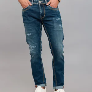 Dk Blue 5 Pocket Low-Rise Ankle Length Jeans