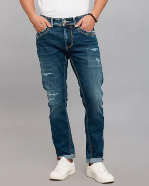 Dk Blue 5 Pocket Low-Rise Ankle Length Jeans