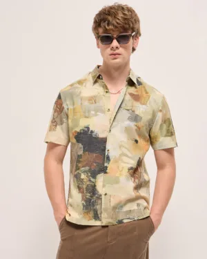 Russet Brown Structure Knit Shirt
