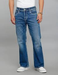 Medium Blue 5 Pocket Midrise, Comfort And Straight Crop Length Stretch Jeans