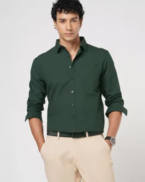 Emerald Green Cotton Oxford Shirt