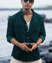 Dark Teal Corduroy Buttondown Shirt