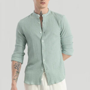 Berit Light Green Textured Shirts