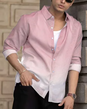 Dusty Pink Lightweight Ombre Shirt