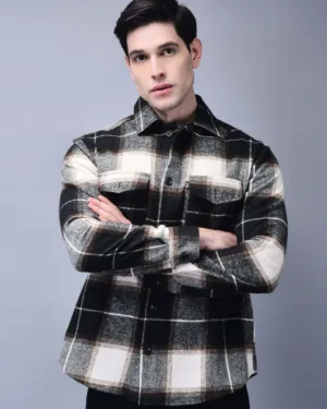 Men’s Black & White Checked Casual Shirt
