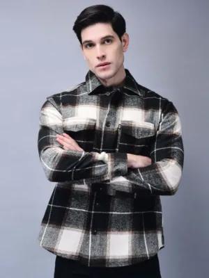 Men’s Black & White Checked Casual Shirt