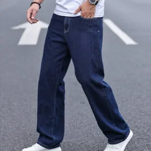Dk Blue 5 Pocket Midrise Loose Fit Jeans