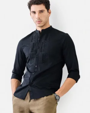 Mandarin Pintek Luxe Shirt