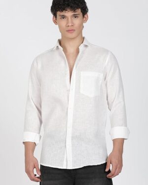 Classic White Linen Full Sleeve Shirt