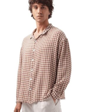 Men's Checkered Casual Red & Light Blue Shirt | Premium Cotton | Full Sleeve | Regular Fit (Copy)