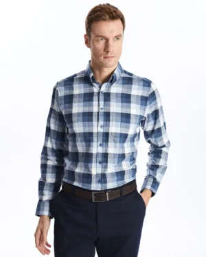 Classic Regular Fit Plaid Poplin Full Sleeve Shirt